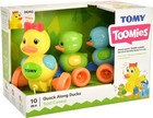 TOMY Toomies Quack Along Ducks Pull Along Toy Colours & Sounds Kids Learning Fun