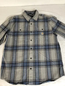 Carhartt Mens Large 105947 Loose Fit Heavyweight Flannel Long-Sleeve Plaid Shirt - Picture 1 of 18