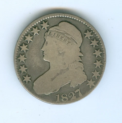 1827 SQUARE BASE  BUST HALF DOLLAR-CIRCULATED Cover