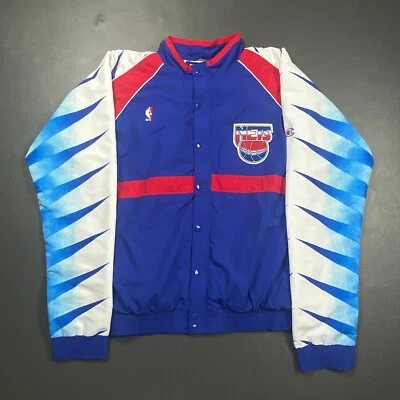 Chaqueta de calentamiento 100 % auténtica Mitchell & Ness Champion New Jersey Nets talla L 44 Foto 1 de 4