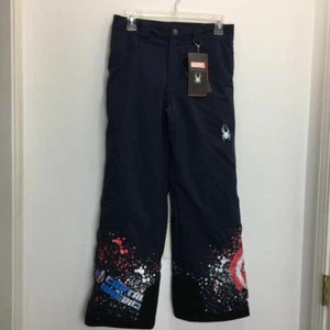 SPYDER Marvel Hero Boys Ski Snowboard Pants 12 Captain America 3M Thinsulate NWT - Picture 1 of 10