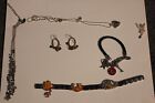 Vintage Disney Mickey Mouse & Tinker Bell Jewelry Lot 7 Necklace Bracelet Ear