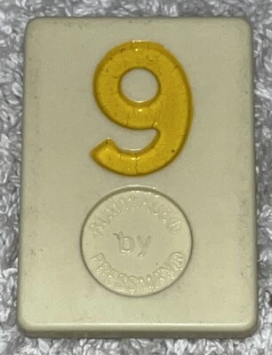 Vtg 1990 Rummikub By Pressman Rummy Tile Game Replacement “9” Yellow Game Tile - Image 1 of 4