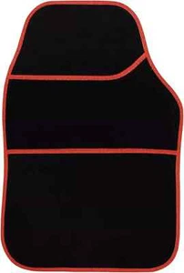 Streetwize 4 Universal Velour Car Floor Mat  Anti-Slip Car Mats Black/Red - Picture 1 of 6