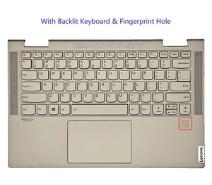 Palmrest For Lenovo Yoga C740-14 C740-14IML 5CB0U43990 Backlit Keyboard Gold USA - Afbeelding 1 van 9