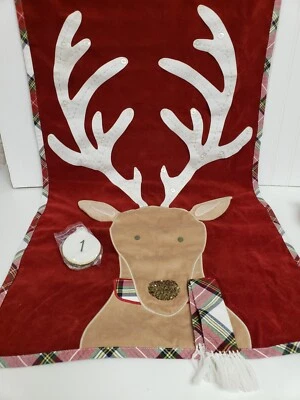 PB x pbk Pottery Barn Kids Classic Velvet Reindeer Advent Calendar, Christmas - Image 1 of 4