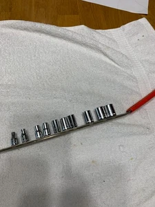 Craftsman 10 Socket Set 1/4" Drive 6 Pt Metric Shallow ,4MM - 13MM USA - Picture 1 of 6