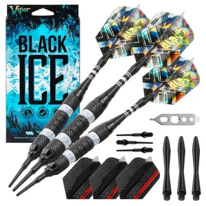 Viper Black Ice Soft Tip Darts - Dartboard Game Accessory - Silver - 16 Grams - Picture 1 of 8