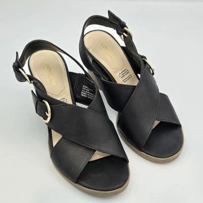 Liz Claiborne Refined Comfort Adjustable Strap Black Sling Backs -  Size 6.5M - Image 1 of 4
