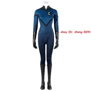 2005 Fantastic Four Invisible Woman Cosplay Bodysuit Outfit Jumpsuit Cos Uniform - Picture 1 of 27