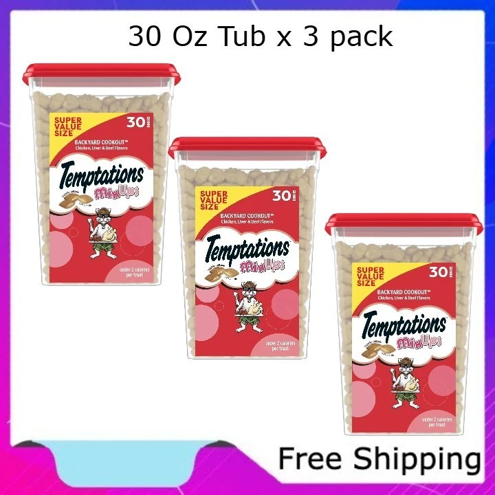 Golosinas crujientes y suaves para gatos Temptations Mixups para patio trasero sabor cocina Foto 1 de 4