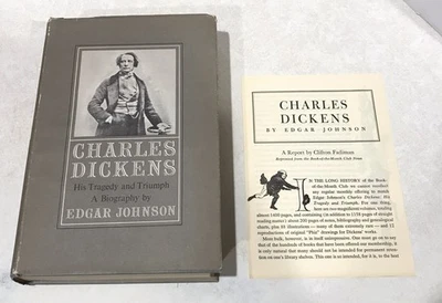 Edgar Johnson / Charles Dickens His Tragedy and Triumph Volume 1 HCDJ 1952 Illus - Imagem 1 de 4