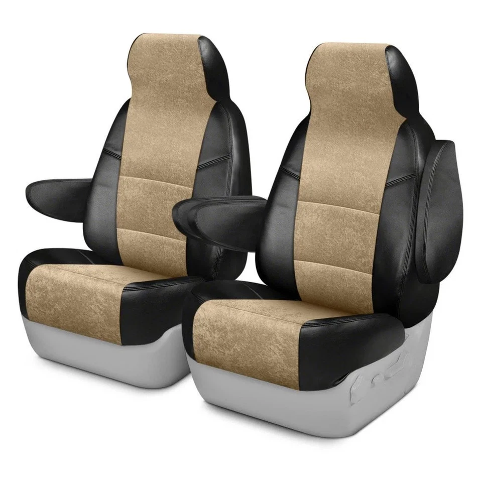 For Mercury Villager 97-98 Ultisuede 1st Row Black & Beige Custom Seat Covers Foto 1 de 4