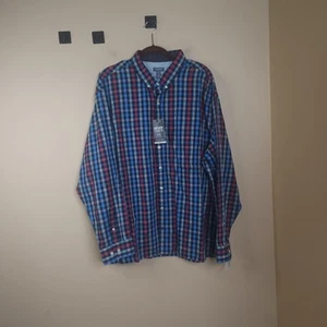 Van Heusen Long Sleeve Button Down Never Tuck Shirt in Plaid Size 2XLT - Picture 1 of 10