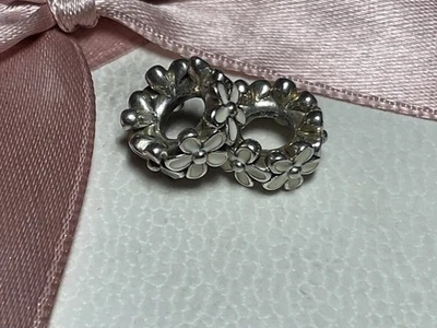 Genuino Par x 2 Dijes Espaciadores Pandora Esmalte Darling Daisy 791495EN12 S925 ALE Foto 1 de 4