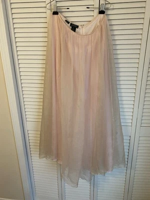 Vintage Ralph Lauren Pink Tulle Skirt Maxi Balletcore Fairy Women’s Size 12 Silk - Image 1 of 4