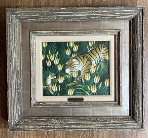 Gustavo Novoa Original Öl auf Masonit Gemälde Wally Findlay Dschungel Katzen 2 von 2 - Bild 1 von 13