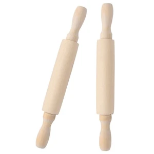 2 piezas Rodillo Niños Madera Pequeño Hornear Pequeño Rodillo Rodillo Madera Rodillo - Imagen 1 de 12