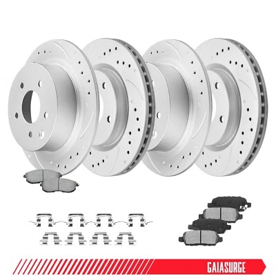 Front & Rear Disc Rotors + Ceramic Brake Pads for Nissan Sentra 2013-2019 1.8L Foto 1 de 4