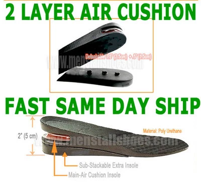 Black Height Increasing lifts, Height Insoles with PU, Look Taller Items,IN2F - Image 1 of 4