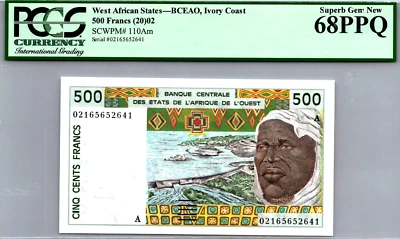 West African States 500 Francs PCGS 68 PPQ SUPERB GEM UNC Pick # 110Am - Image 1 of 3
