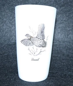Vaso Federal Milk Glass Game Bird Codorniz 12 Oz 22 kt oro taza caza cazador - Imagen 1 de 4
