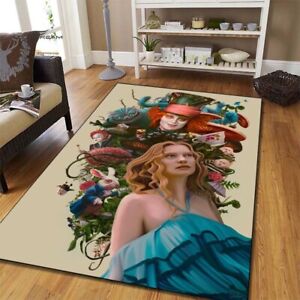 Alice Carpet Alice in Wonderland Square Door Mat Floor Rug Mat Bedroom Carpet
