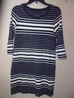 Tommy Hilfiger Size S Navy Striped 3/4 Sleeve Mini Dress