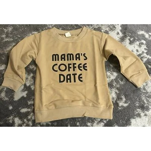 Unbranded Boys Tan Long Sleeve Top "Mama's Coffee Date" 4t (NWT) - Picture 1 of 2