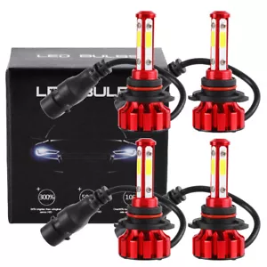 4-Sides H13 9008 LED Headlight Bulb for Ford F-150 2004-2014 High Low Beam 6000K - Picture 1 of 14