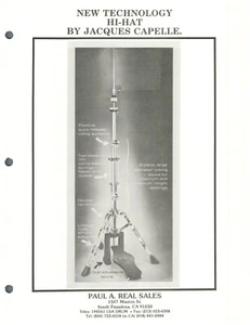 Jacques Capelle Promark Vtg 1980s 90s  Hi Hat Dealer's Parts & Price List - Imagen 1 de 2