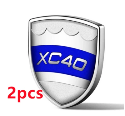2 PIEZAS Para Bota VOLVO XC40 Baúl Trasero Emblema Lateral Calcomanía Insignia Metal Plateada Foto 1 de 4