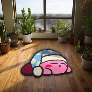Alfombra de lana hecha a mano Sleepy Kirby acolchada a mano alfombra para sala de estar del hogar - Imagen 1 de 6