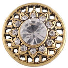 Gold Clear Rhinestone Sun Flower 20Mm Snap Charm Button For Ginger Snaps