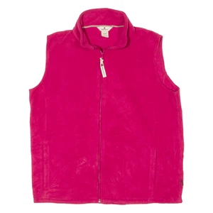 WOOLRICH Womens Fleece Waistcoat Pink L - Picture 1 of 6