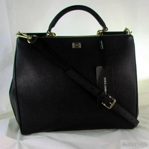 Dolce & Gabbana D&G Shopping Vitello Dauphine leather Tote - Nero (Black) NIB - Picture 1 of 9