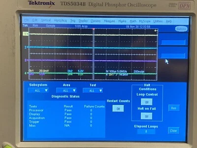 Tektronix TDS5034B 350 MHZ 5GS/s Digital Phosphor Oscilloscope Options: STD - Image 1 of 4