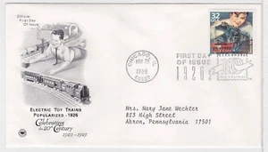TurtlesTradingPost- Electric Toy Trains- 1920s #3190d 1998 FDC- Artcraft Variety - Picture 1 of 1