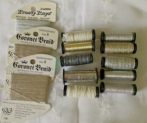 Needlepoint Embroidery Thread Lot of 13 Silver Metallic Rainbow Gallery Kreinik - Picture 1 of 4