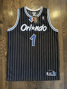 New NWT Reebok Authentic TRACY MCGRADY #1 Orlando Magic Pinstripe Jersey Size 48 - Picture 1 of 6