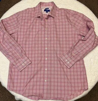 Egara мужской 3XLT розовый Glen чек клетку классическое платье бизнес офис повседневная рубашка - Изображение 1 из 4