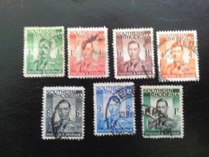 SOUTHERN RHODESIA PART SET OF 7 USED STAMPS 1937 KGV1 1/2, 1,11/2,4,6,9d, 1/-. - Picture 1 of 1