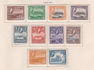 (F193-25) 1963-5 Antigua set of 10stamps QEII 1/2c to 24c MH (Y)  (CL12)