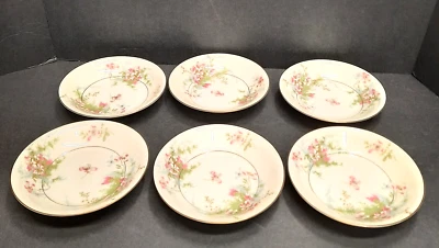 Conjunto de tigela de molho de frutas/sobremesa Theodore Haviland New York flor de maçã/6 - Imagem 1 de 3