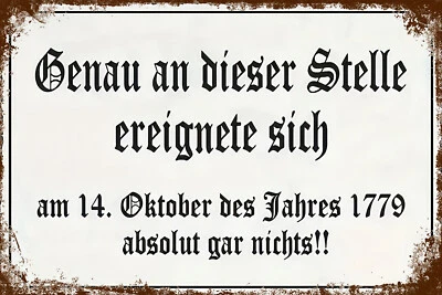 Retro Blechschild AN DIESER STELLE 30 x 20 cm Metallschild Vintage (2103) - Bild 1 von 4