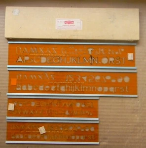 Koh-I-Noor Rapido Guides #'s 3035-9,3035-7 (4) Upper & Lower Case - Picture 1 of 4