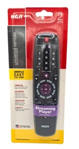 RCA RCR002RWDZ Universal Remote 2-Device with Streaming Player Codes Black NEW - Picture 1 of 3