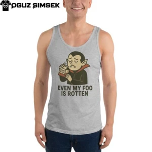 Funny Vampire Tank Top | "Even My Food Is Rotten" Dark Humor Goth Tee - Picture 1 of 21
