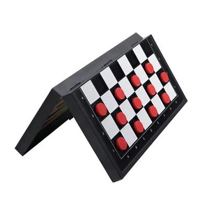 Magnetische Dame Brettspiel und Figuren 9,8" x 9,8" Mini tragbares Reiseset - Bild 1 von 7