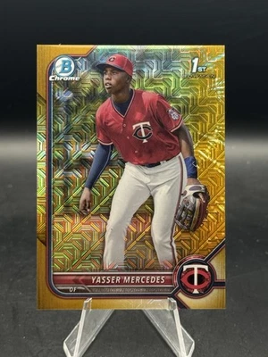 Yasser Mercedes 2022 Bowman Chrome Mega Box 1st Bowman Gold Refractor /50 - Image 1 of 2